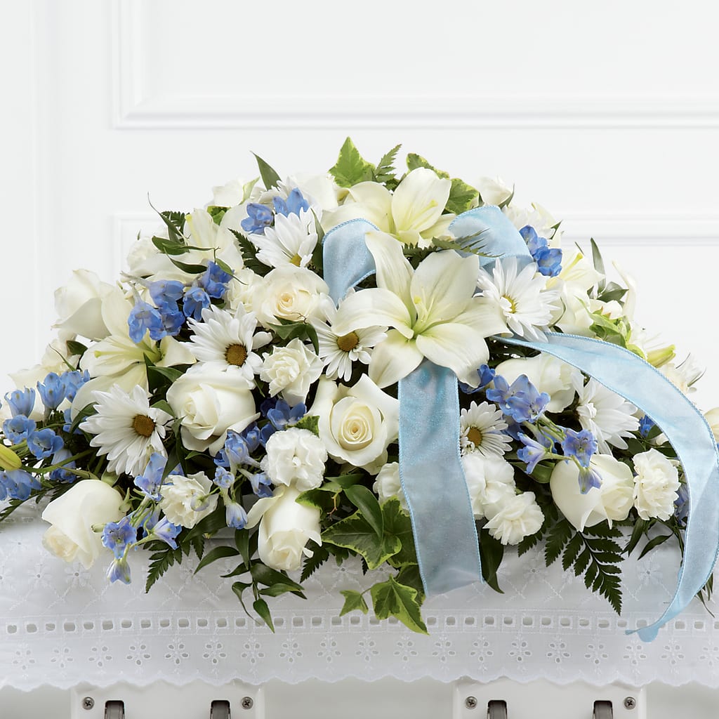Tender Treasure Casket Spray – Flower Shop Of Farmingdale, Farmingdale NY