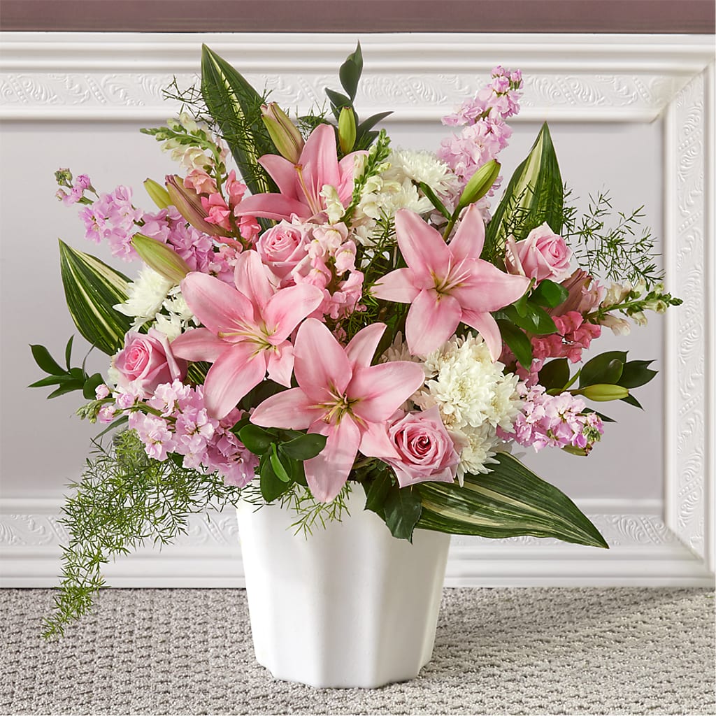 Simply Serene Floor Basket – Flower Shop Of Farmingdale, Farmingdale NY