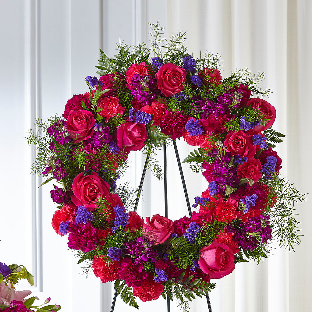 Calming Colors Wreath – Flower Shop Of Farmingdale, Farmingdale NY