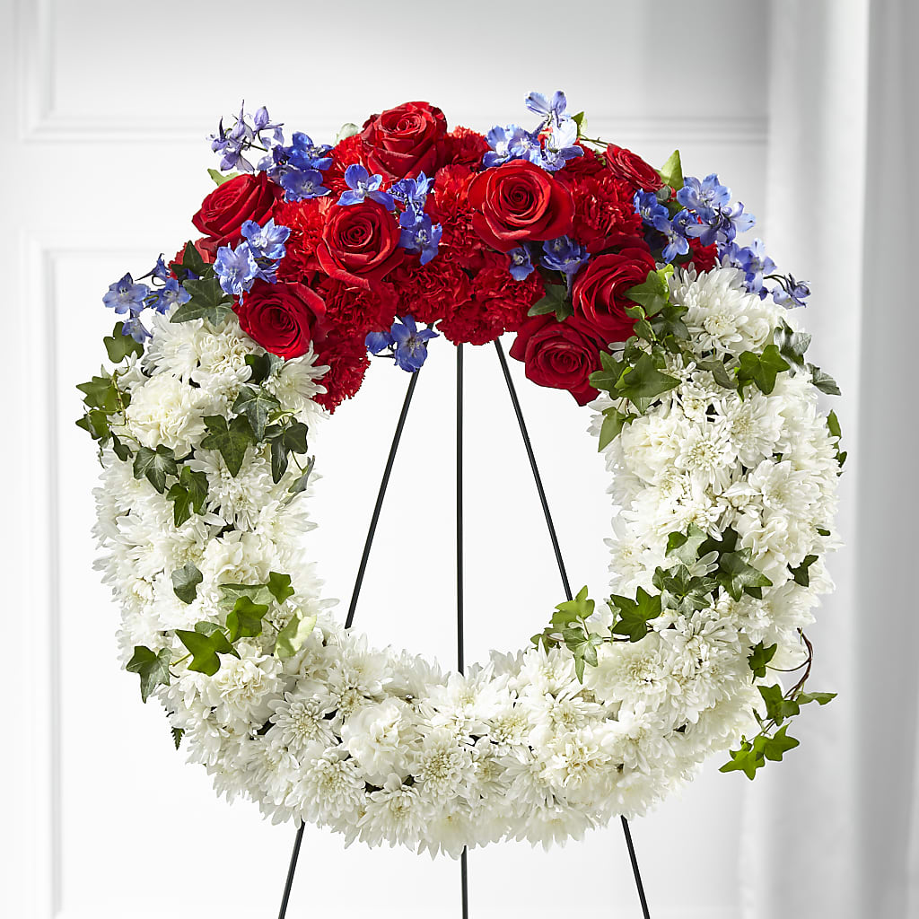 Patriotic Passion Wreath – Flower Shop Of Farmingdale, Farmingdale NY