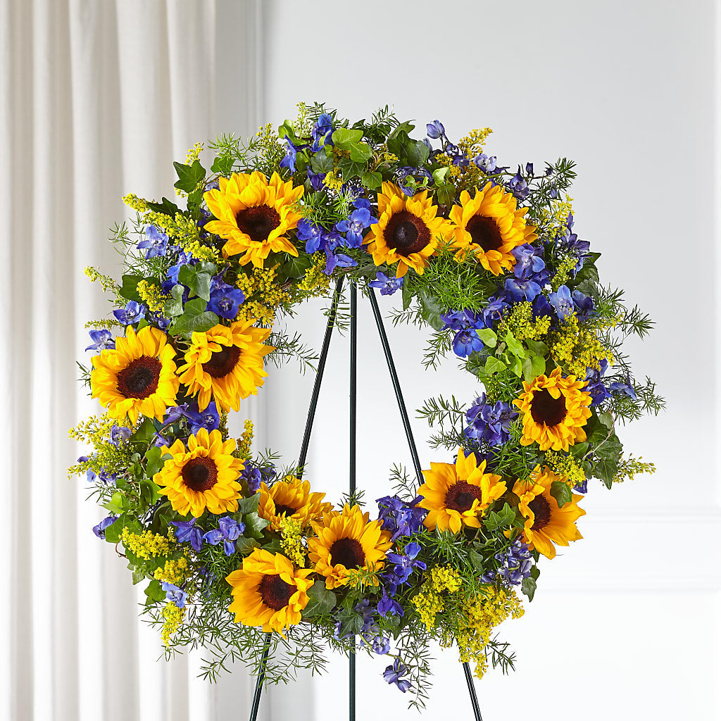 Bright Rays Wreath – Flower Shop Of Farmingdale, Farmingdale NY