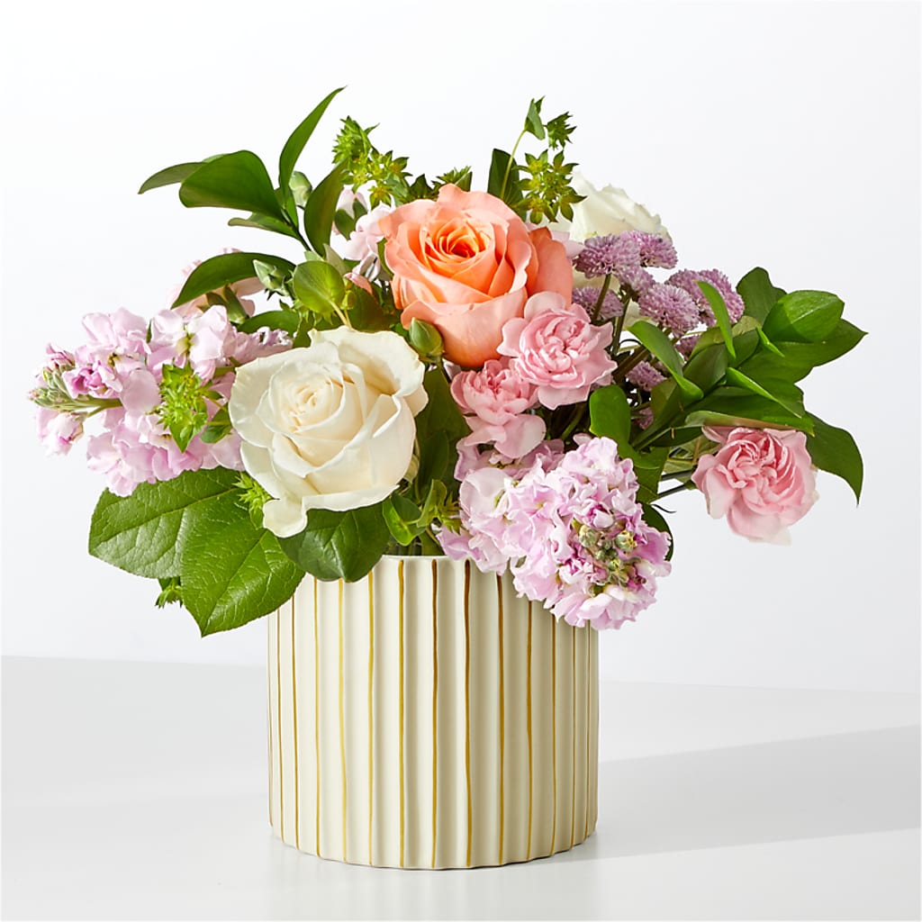 French Market Bouquet with Ivory Vase – Flower Shop Of Farmingdale, Farmingdale NY
