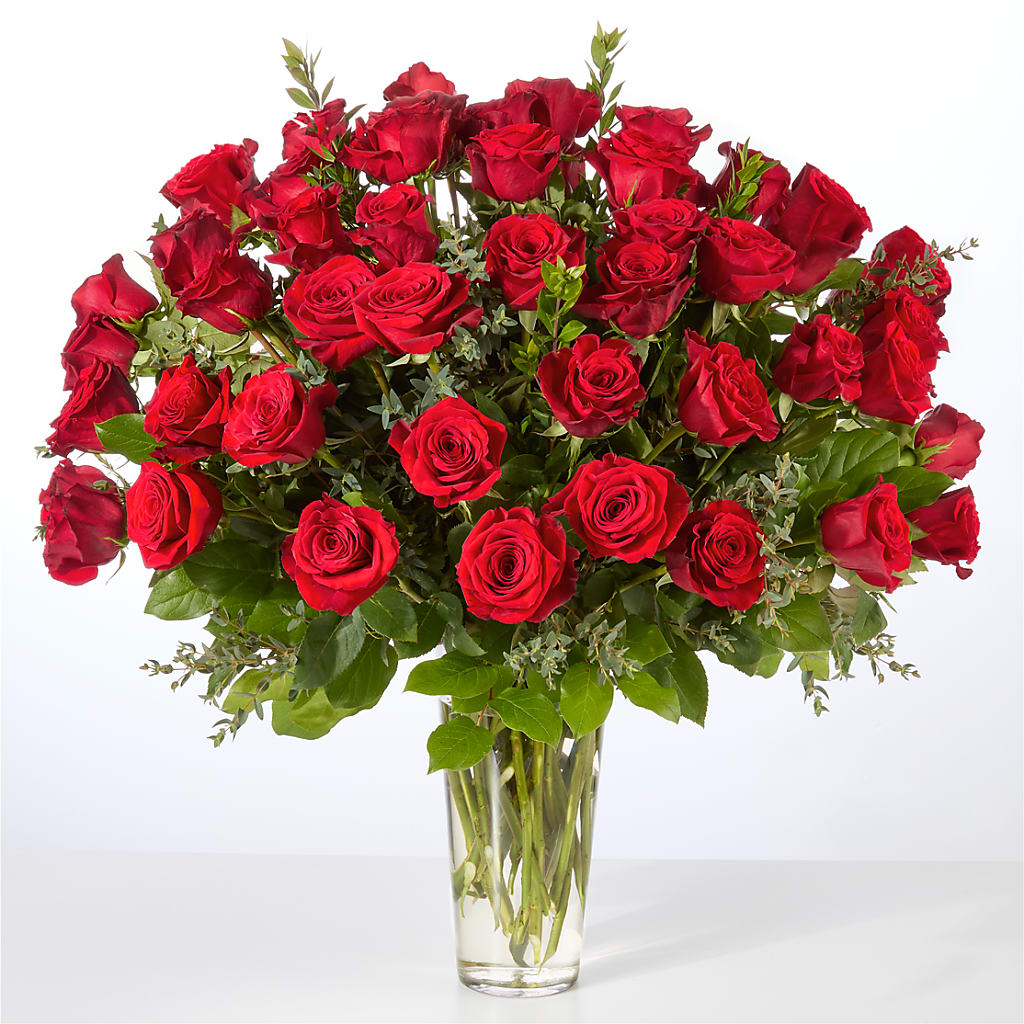 Forever Yours Fifty Stem Red Rose Bouquet – Flower Shop Of Farmingdale, Farmingdale NY