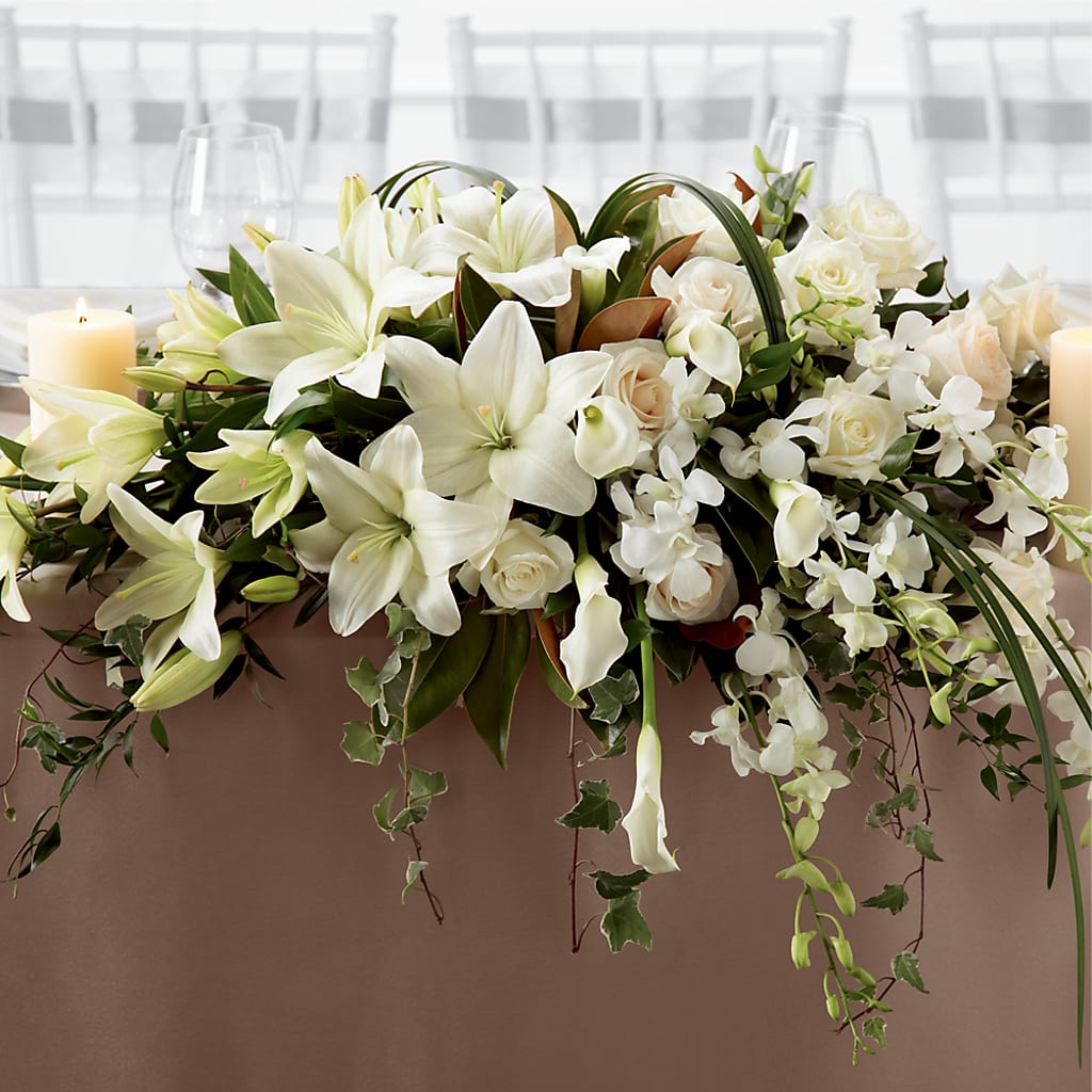 White Linen Arrangement – Flower Shop Of Farmingdale, Farmingdale NY