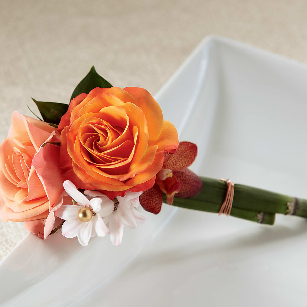 Sunset Dream Boutonniere – Flower Shop Of Farmingdale, Farmingdale NY