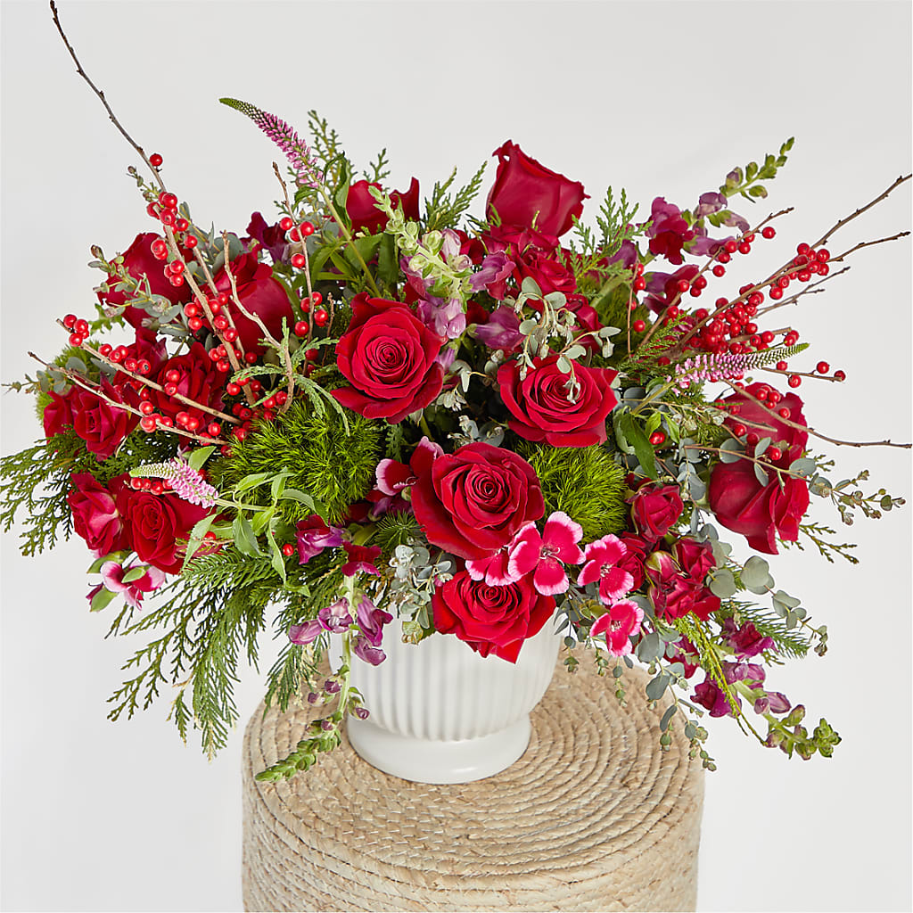 Big Red Bow Bouquet –  Flower Shop Of Farmingdale, Farmingdale NY