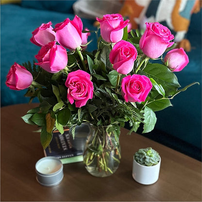 Long Stem Pink Rose Bouquet –  Flower Shop Of Farmingdale, Farmingdale NY
