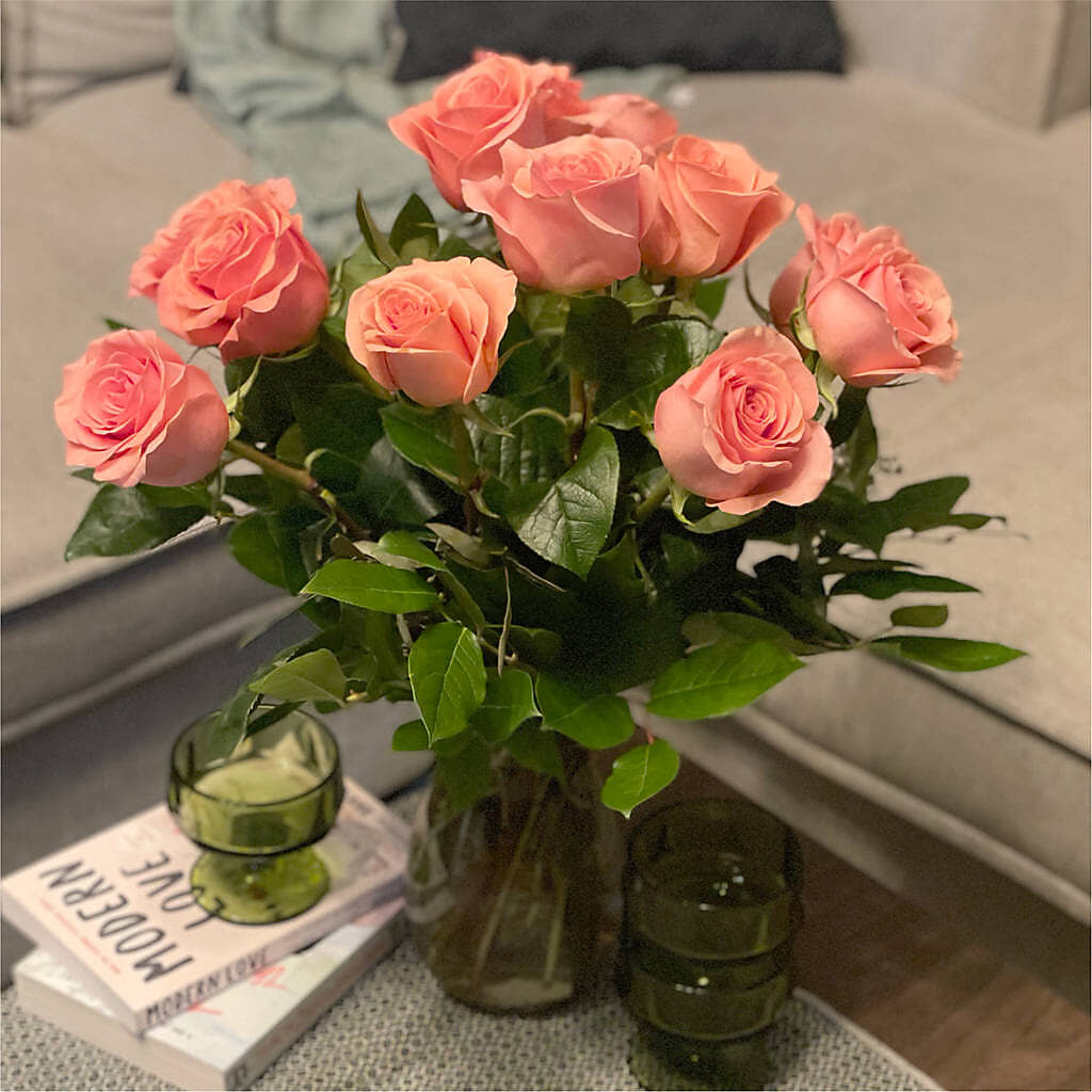 Long Stem Pink Rose Bouquet –  Flower Shop Of Farmingdale, Farmingdale NY