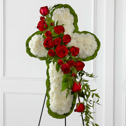 Floral Cross Easel –  Flower Shop Of Farmingdale, Farmingdale NY