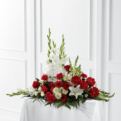 Crimson & White Arrangement –  Flower Shop Of Farmingdale, Farmingdale NY