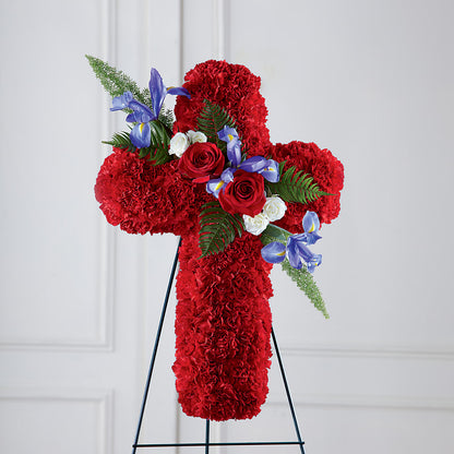 Faithful Hero Floral Cross –  Flower Shop Of Farmingdale, Farmingdale NY