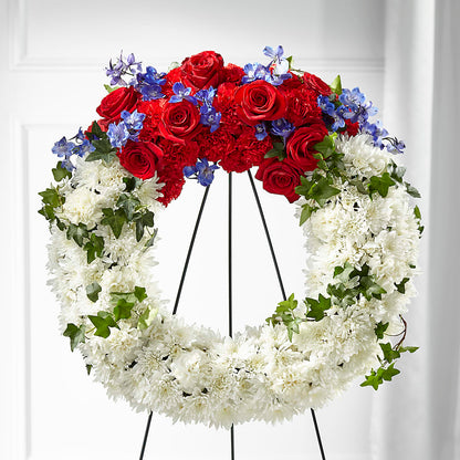 Patriotic Passion Wreath –  Flower Shop Of Farmingdale, Farmingdale NY