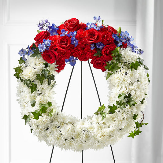 Patriotic Passion Wreath –  Flower Shop Of Farmingdale, Farmingdale NY