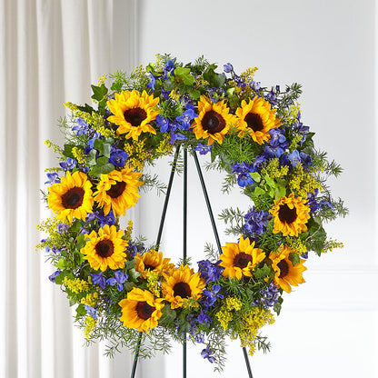 Bright Rays Wreath –  Flower Shop Of Farmingdale, Farmingdale NY