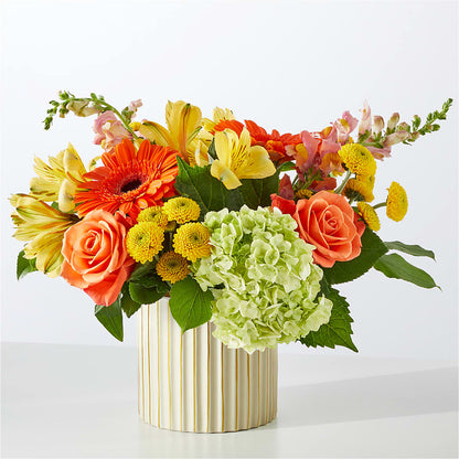 Autumn Sunshine Bouquet with Ivory Vase –  Flower Shop Of Farmingdale, Farmingdale NY