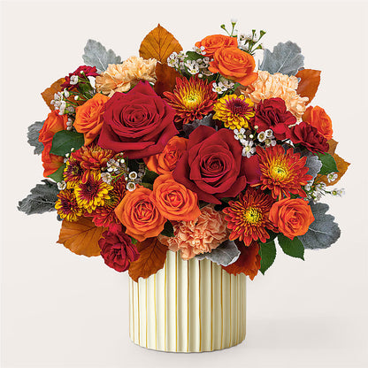Merlot Bouquet with Ivory Vase –  Flower Shop Of Farmingdale, Farmingdale NY