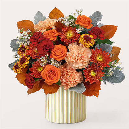 Merlot Bouquet with Ivory Vase –  Flower Shop Of Farmingdale, Farmingdale NY