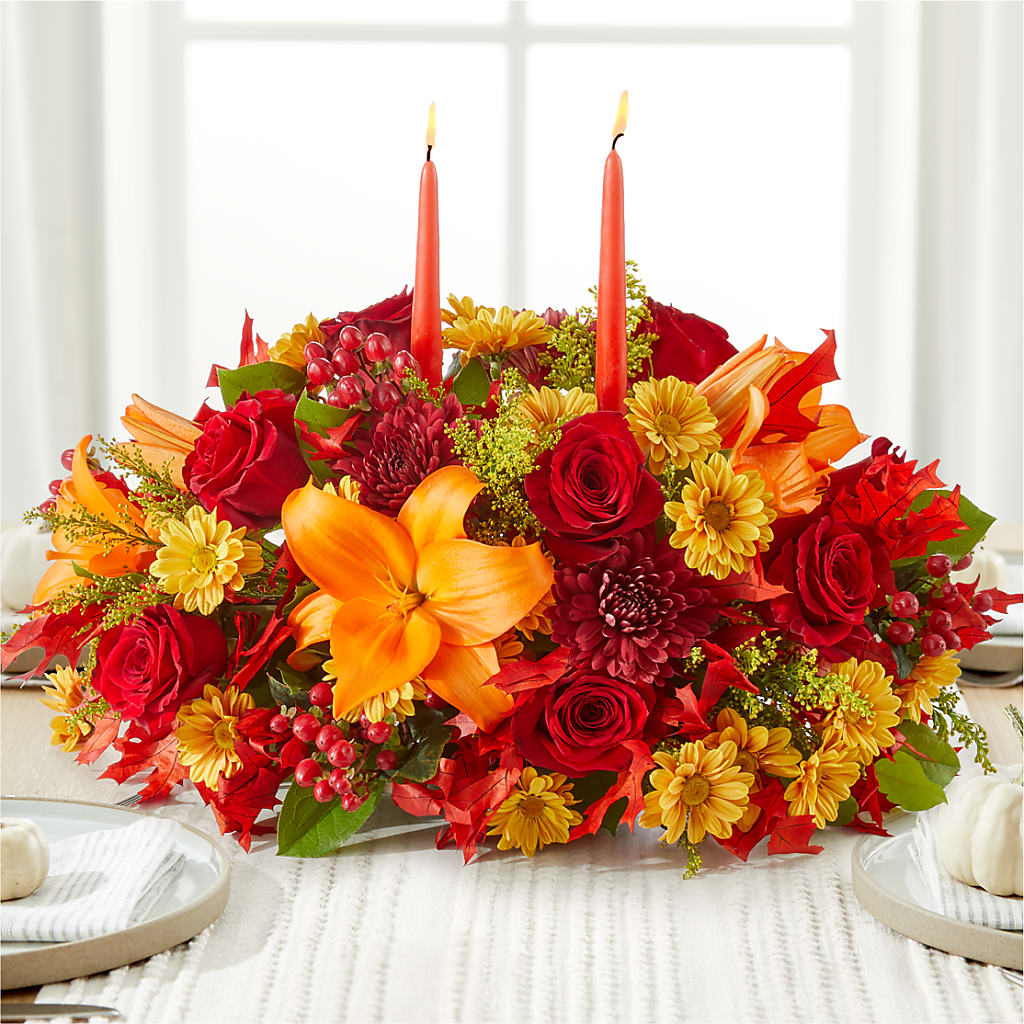 Autumn's Embrace Centerpiece –  Flower Shop Of Farmingdale, Farmingdale NY