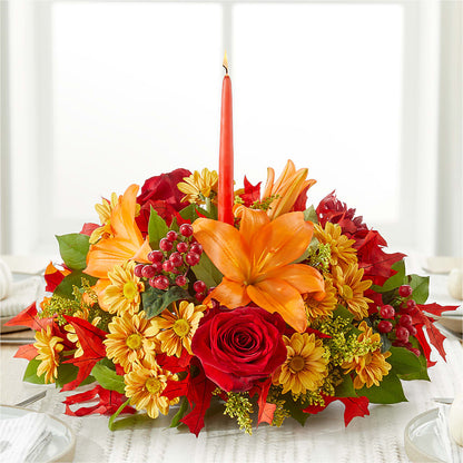 Autumn's Embrace Centerpiece –  Flower Shop Of Farmingdale, Farmingdale NY